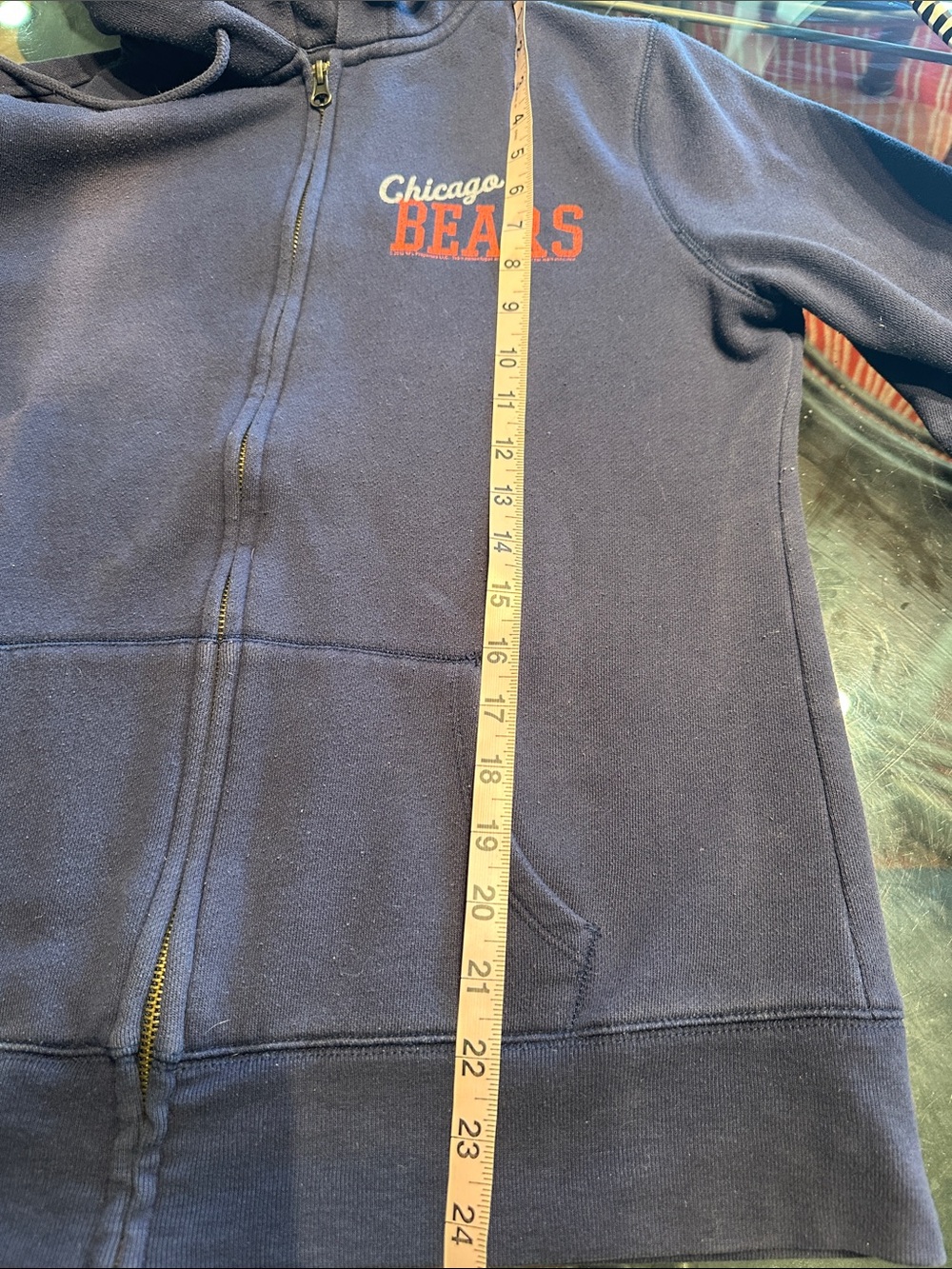 Junk Food Clothing Navy Blue Chicago Bears Zip-Up Hoodie - Picture 5 of 5